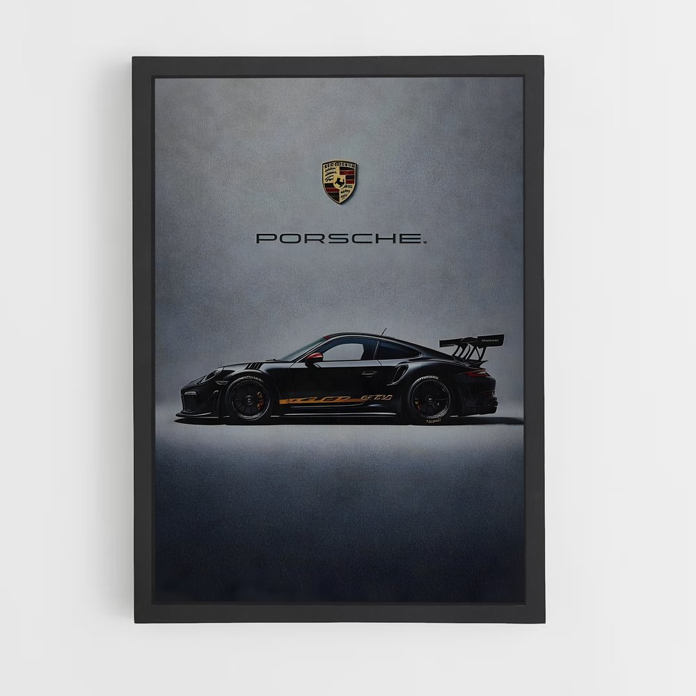 Poster Porsche Noir (vue 2)